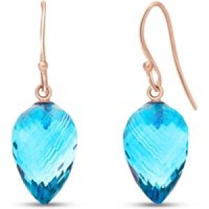 Blue Topaz Salma Dimensional Drop Earrings in 9ct Rose Gold
