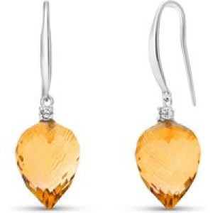 Citrine & Diamond Astrid Classic Drop Earrings in 9ct White Gold