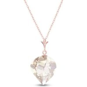 White Topaz Salma Dimensional Abstract Pendant Necklace in 9ct Rose Gold