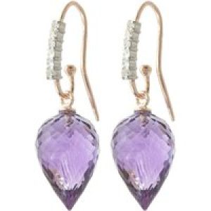 Amethyst & Diamond Astrid Contemporary Drop Earrings in 9ct Rose Gold