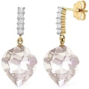 White Topaz & Diamond Avery Dimensional Stud Drop Earrings in 9ct Gold