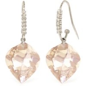 White Topaz & Diamond Prominent Geometric Drop Earrings in 9ct White Gold