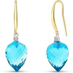 Blue Topaz & Diamond Astrid Classic Drop Earrings in 9ct Gold