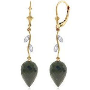 Spinel & Diamond Vine Drop Earrings in 9ct Gold