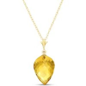 Citrine Savannah Drop Pendant Necklace in 9ct Gold