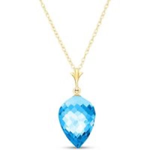 Blue Topaz Savannah Drop Pendant Necklace in 9ct Gold