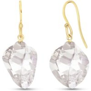 White Topaz Salma Dimensional Abstract Earrings in 9ct Gold
