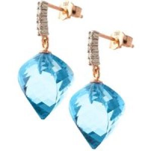 Blue Topaz & Diamond Avery Dimensional Stud Drop Earrings in 9ct Rose Gold