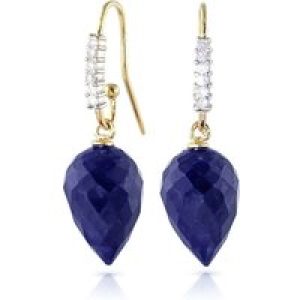 Sapphire & Diamond Astrid Contemporary Drop Earrings in 9ct Gold