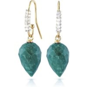 Emerald & Diamond Astrid Contemporary Drop Earrings in 9ct Gold