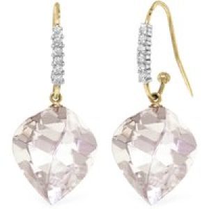 White Topaz & Diamond Prominent Geometric Drop Earrings in 9ct Gold