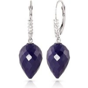 Sapphire & Diamond Astrid Contemporary Drop Earrings in 9ct White Gold