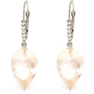 White Topaz & Diamond Astrid Contemporary Drop Earrings in 9ct White Gold