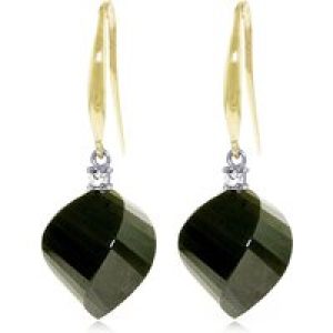 Spinel & Diamond Geometric Drop Earrings in 9ct Gold