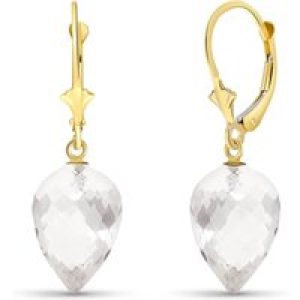 White Topaz Salma Dimensional Drop Earrings in 9ct Gold