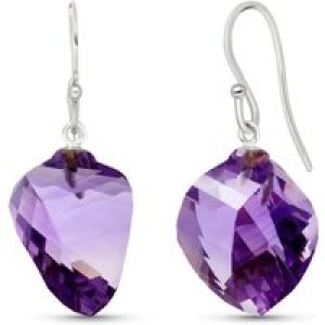 Amethyst Salma Dimensional Abstract Earrings in 9ct White Gold