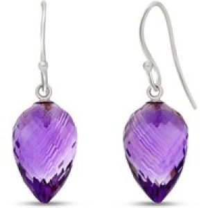 Amethyst Salma Dimensional Drop Earrings in 9ct White Gold