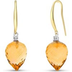 Citrine & Diamond Astrid Classic Drop Earrings in 9ct Gold