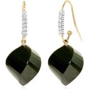 Spinel & Diamond Prominent Geometric Drop Earrings in 9ct Gold