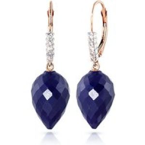 Sapphire & Diamond Astrid Contemporary Drop Earrings in 9ct Rose Gold