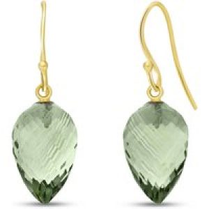 Green Amethyst Salma Dimensional Drop Earrings in 9ct Gold
