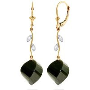 Spinel & Diamond Dimensional Drop Earrings in 9ct Gold