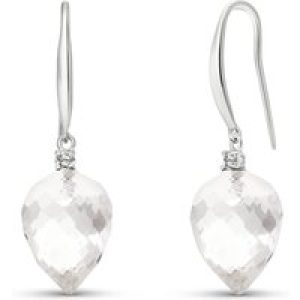 White Topaz & Diamond Astrid Classic Drop Earrings in 9ct White Gold