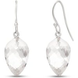 White Topaz Salma Dimensional Drop Earrings in 9ct White Gold