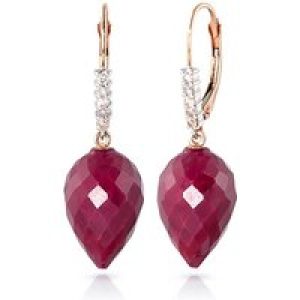 Ruby & Diamond Astrid Contemporary Drop Earrings in 9ct Rose Gold