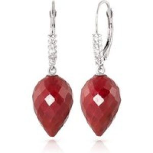 Ruby & Diamond Astrid Contemporary Drop Earrings in 9ct White Gold