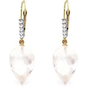 White Topaz & Diamond Astrid Contemporary Drop Earrings in 9ct Gold