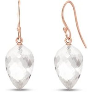 White Topaz Salma Dimensional Drop Earrings in 9ct Rose Gold