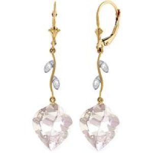 White Topaz & Diamond Dimensional Drop Earrings in 9ct Gold