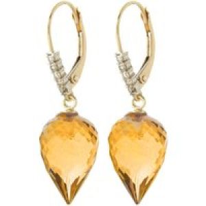 Citrine & Diamond Astrid Contemporary Drop Earrings in 9ct Gold