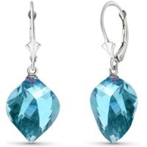 Blue Topaz Salma Dimensional Abstract Earrings in 9ct White Gold