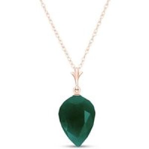Emerald Savannah Drop Pendant Necklace in 9ct Rose Gold