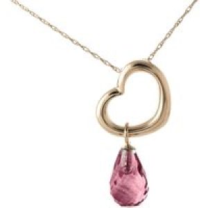 Garnet Marissa Heart Drop Pendant Necklace in 9ct Rose Gold
