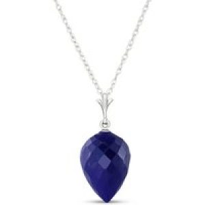 Sapphire Savannah Drop Pendant Necklace in 9ct White Gold