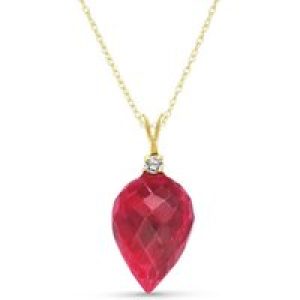 Ruby & Diamond Gwen Dimensional Pendant Necklace in 9ct Gold