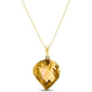 Citrine & Diamond Salma Dimensional Abstract Pendant Necklace in 9ct Gold