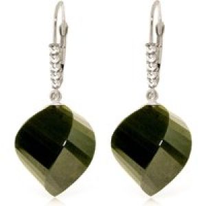 Spinel & Diamond Geometric Drop Earrings in 9ct White Gold