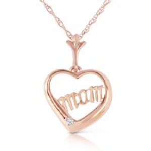 Diamond Lynelle Mum Pendant Necklace in 9ct Rose Gold
