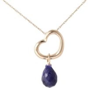 Sapphire Marissa Heart Drop Pendant Necklace in 9ct Rose Gold