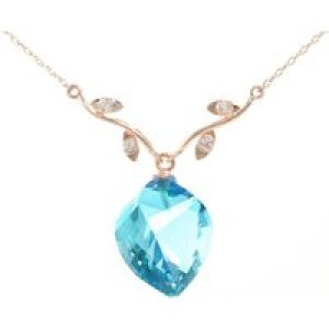 Blue Topaz & Diamond Salma Dimensional Vine Pendant Necklace in 9ct Rose Gold