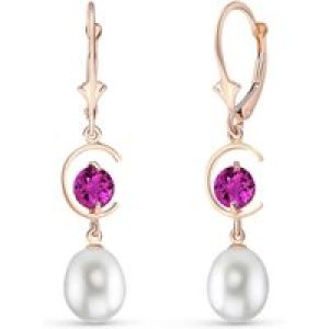 Pearl & Pink Topaz Ayla Belle Drop Earrings in 9ct Rose Gold