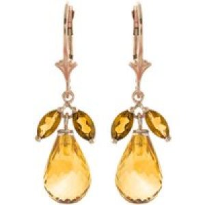 Citrine Claudia Petal Drop Earrings in 9ct Rose Gold