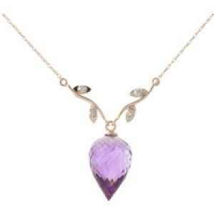 Amethyst & Diamond Gwen Dimensional Vine Pendant Necklace in 9ct Rose Gold