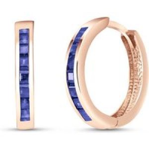 Sapphire Isabel Mosaic Huggie Earrings in 9ct Rose Gold