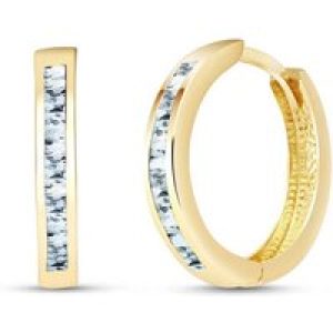 Aquamarine Isabel Mosaic Huggie Earrings in 9ct Gold