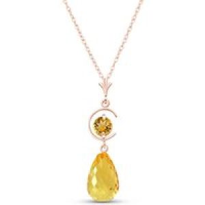 Citrine Ayla Dimensional Belle Drop Pendant Necklace in 9ct Rose Gold